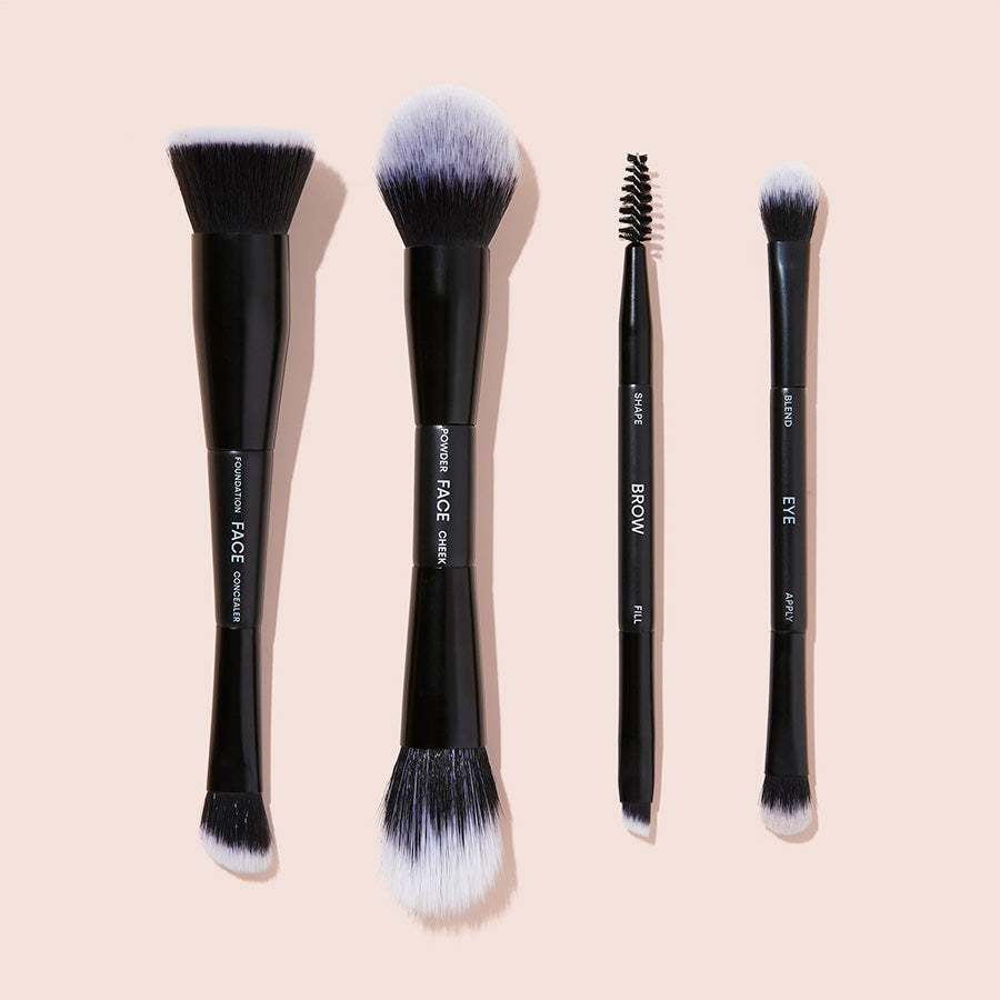 Triple sided synthetic brush head
