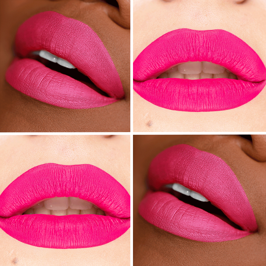 matte neon pink lipstick
